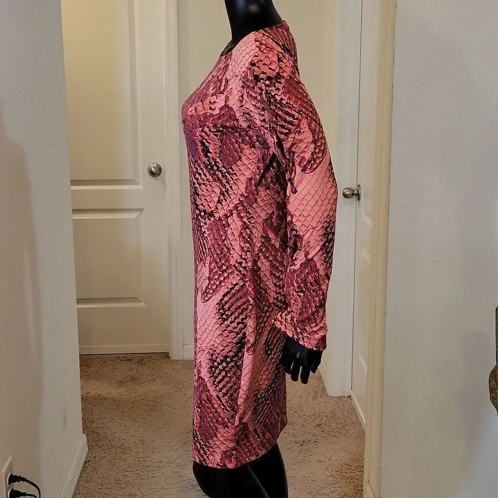 BRAND NEW PROJECT RUNWAY MULTI-COLOR LONG SLEEVELESS ROUNDNECK DRESS - Picture 9 of 16